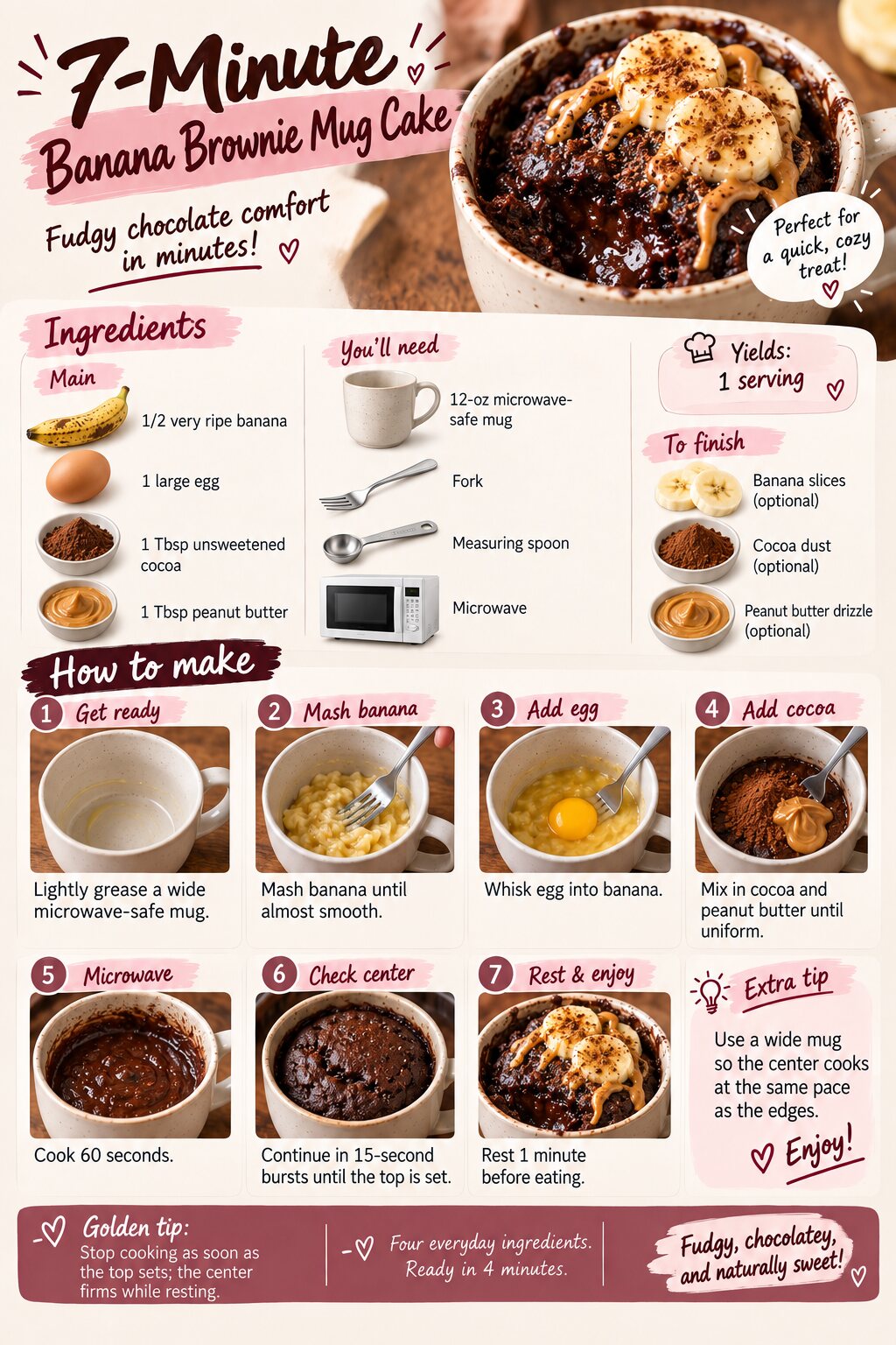 Banana brownie mug cake recipe preview